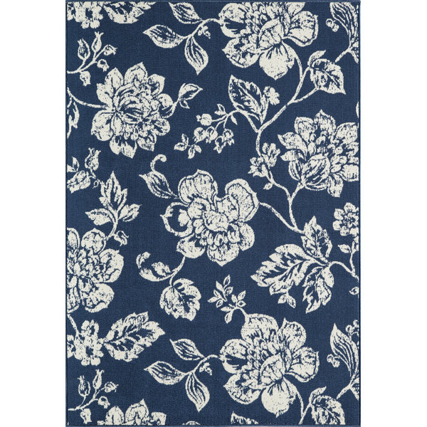 Ophelia & Co. Kofi Floral Blue Indoor / Outdoor Area Rug & Reviews